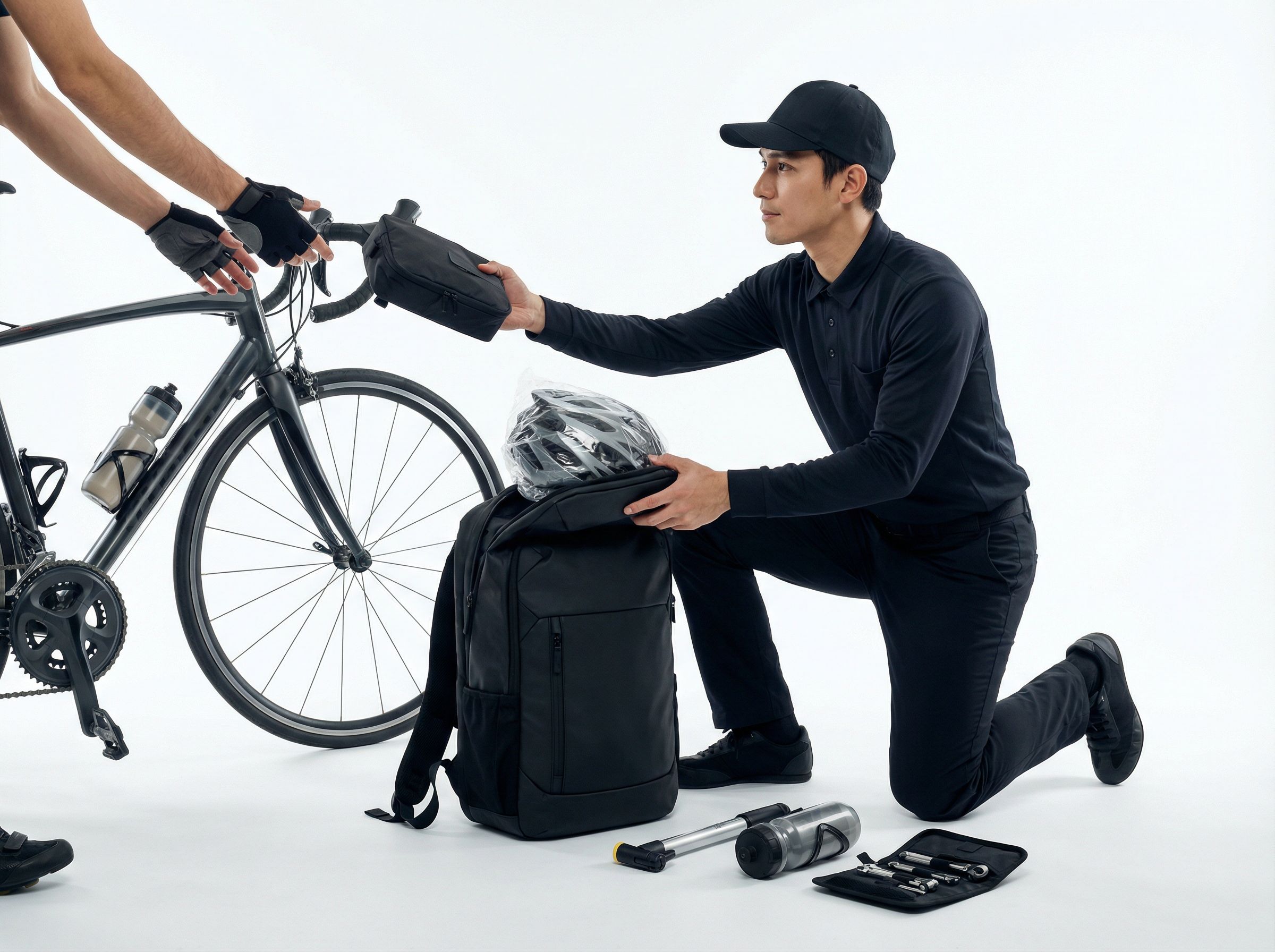 Smartphone on a bicycle handlebar.